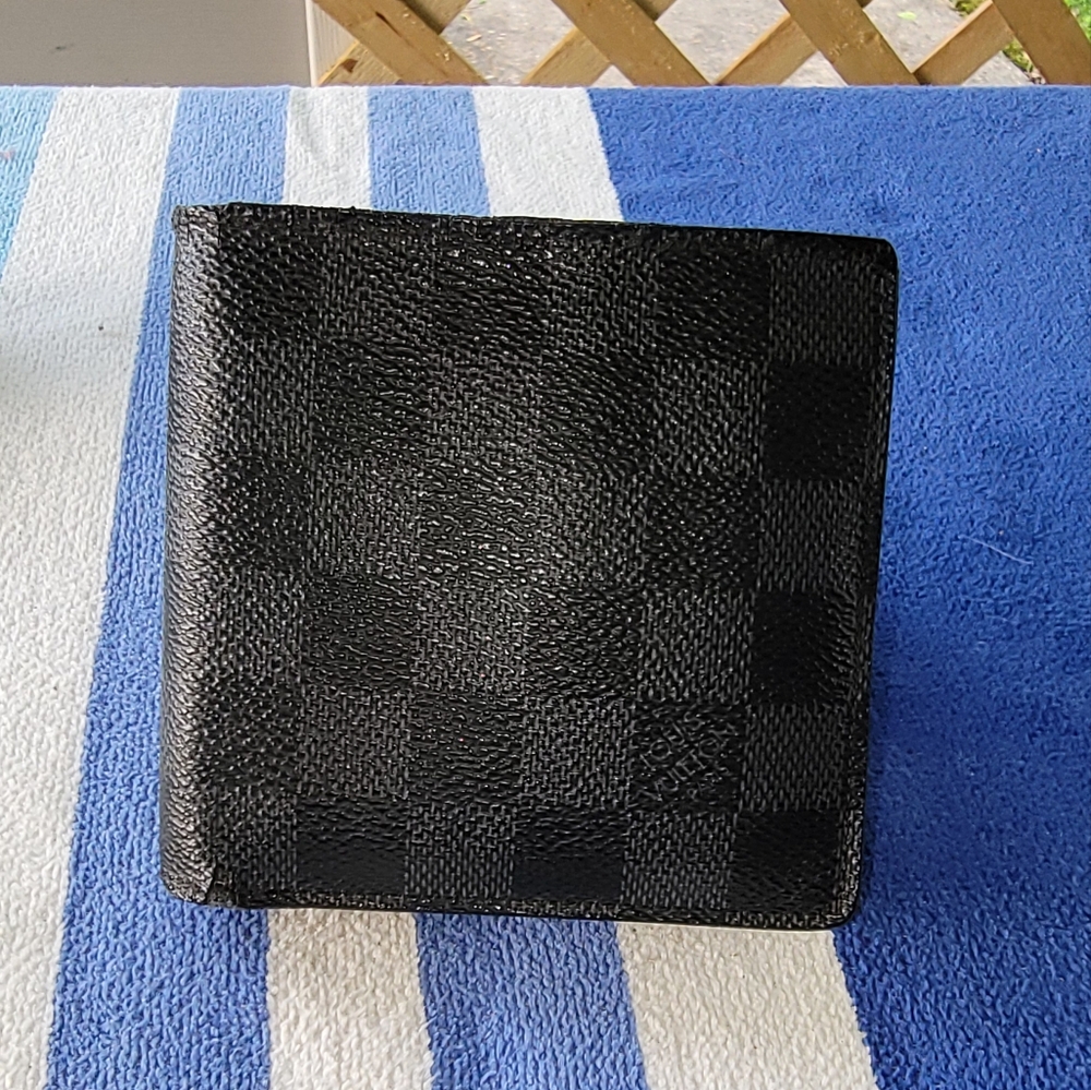 Louis Vuitton Damier Bi Fold Graphite Multi Wallet CA1079 Black And Grey Rare